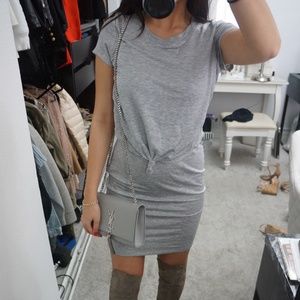 Grey Tie Know T Shirt Dress
